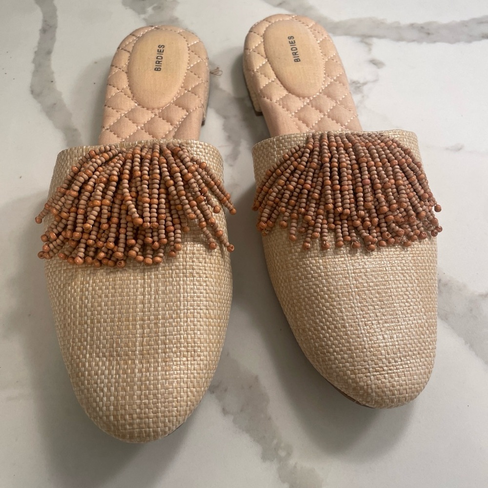 Gorgeous Birdies Beaded Mules